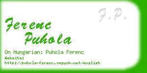 ferenc puhola business card